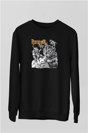 Pestilence Baskılı Unisex Siyah Sweatshirt