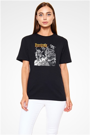 Pestilence Baskılı Unisex Siyah Tişört - Tshirt