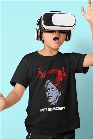 Pet Sematary Baskılı Siyah Unisex Çocuk Tişört