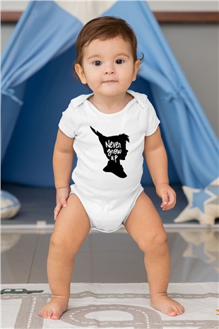 Peter Pan Baskılı Beyaz Unisex Bebek Body - Zıbın