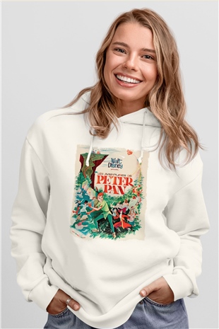 Peter Pan Beyaz Unisex Hoodie