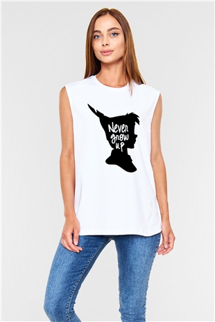 Peter Pan Beyaz Unisex Kolsuz Tişört