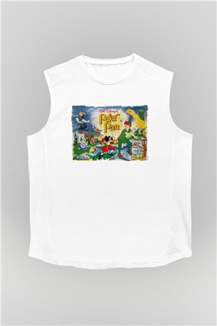 Peter Pan Beyaz Unisex Kolsuz Tişört