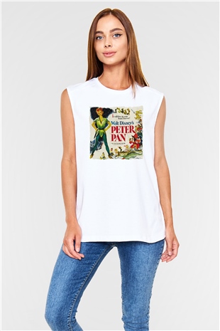 Peter Pan Beyaz Unisex Kolsuz Tişört