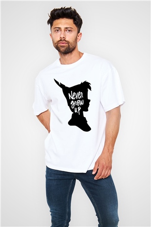 Peter Pan Beyaz Unisex Oversize Tişört T-Shirt