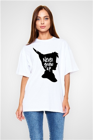 Peter Pan Beyaz Unisex Oversize Tişört T-Shirt
