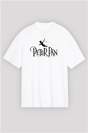 Peter Pan Beyaz Unisex Oversize Tişört T-Shirt