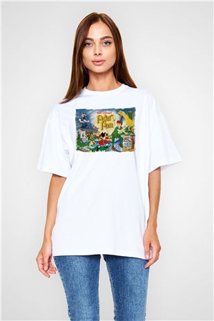 Peter Pan Beyaz Oversize Tişört Oversize T-shirt