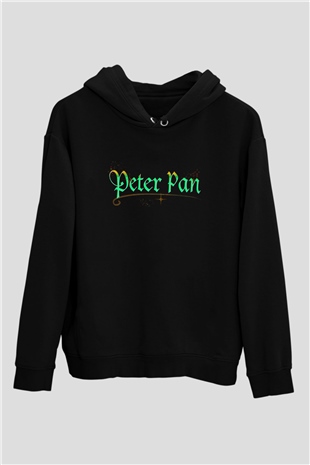 Peter Pan Siyah Unisex Kapşonlu Sweatshirt