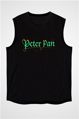 Peter Pan Siyah Unisex Kolsuz Tişört
