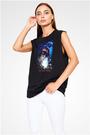 Peter Pan Siyah Unisex Kolsuz Tişört