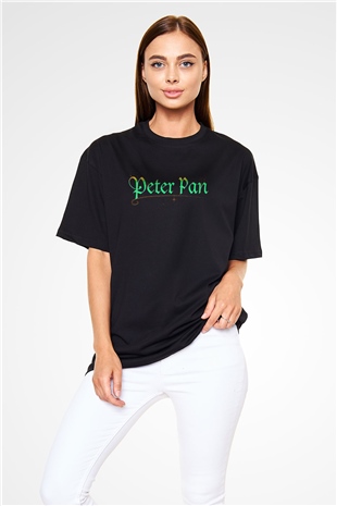 Peter Pan Siyah Unisex Oversize Tişört T-Shirt