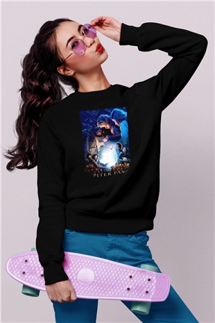 Peter Pan Siyah Unisex Sweatshirt