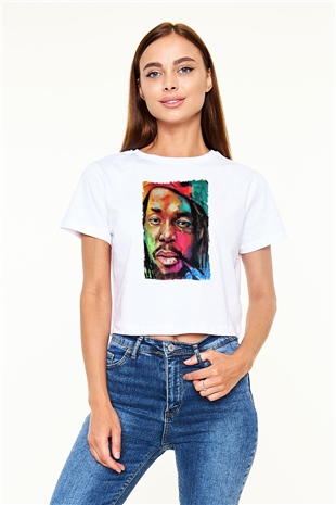 Peter Tosh Beyaz  Crop Top Tişört