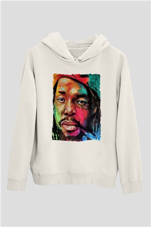 Peter Tosh Beyaz Unisex Kapüşonlu Sweatshirt