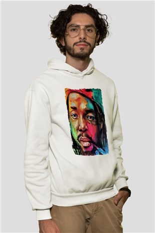 Peter Tosh Beyaz Unisex Kapüşonlu Sweatshirt
