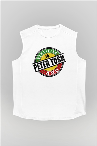 Peter Tosh Beyaz Unisex Kolsuz Tişört