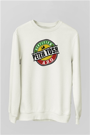 Peter Tosh Beyaz Unisex Sweatshirt