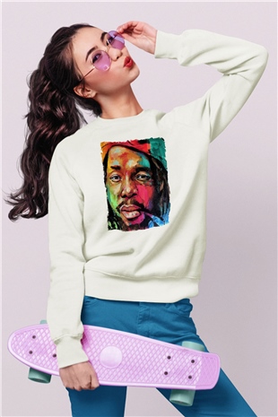 Peter Tosh Beyaz Unisex Sweatshirt