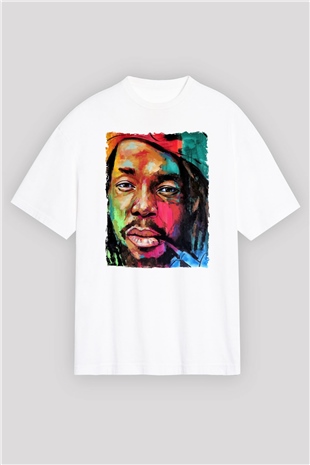 Peter Tosh Beyaz Oversize Tişört Oversize T-shirt - TişörtFabrikası