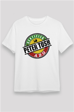 Peter Tosh Beyaz Unisex Tişört T-Shirt - TişörtFabrikası