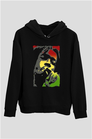 Peter Tosh Siyah Unisex Kapüşonlu Sweatshirt