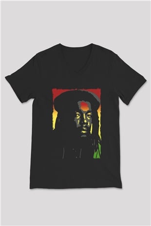 Peter Tosh Siyah Unisex V Yaka Tişört