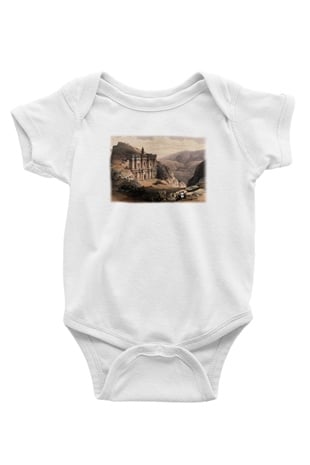 Petra Baskılı Beyaz Unisex Bebek Body - Zıbın