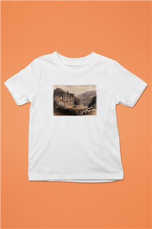 Petra Baskılı Beyaz Unisex Çocuk Tişört
