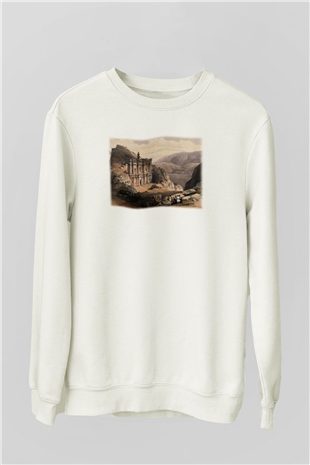 Petra Beyaz Unisex Sweatshirt
