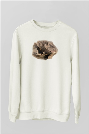 Petra Beyaz Unisex Sweatshirt