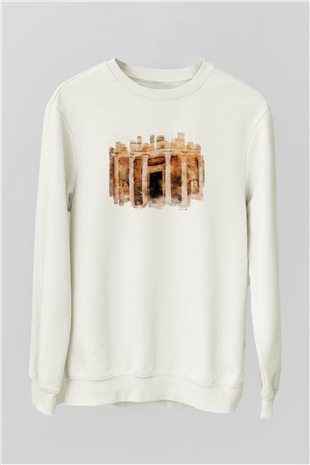 Petra Beyaz Unisex Sweatshirt
