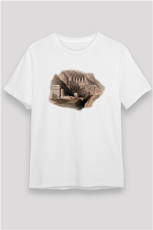 Petra Beyaz Unisex Tişört T-Shirt - TişörtFabrikası