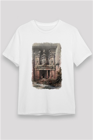 Petra Beyaz Unisex Tişört T-Shirt - TişörtFabrikası