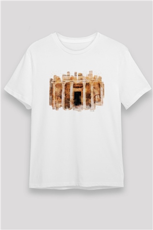 Petra Beyaz Unisex Tişört T-Shirt - TişörtFabrikası