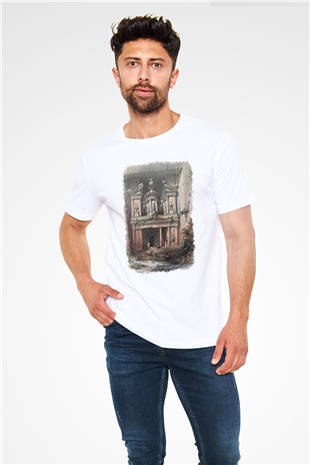Petra Beyaz Unisex Tişört T-Shirt - TişörtFabrikası
