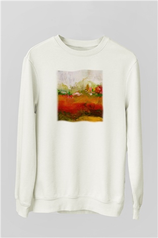 Peyzaj Beyaz Unisex Sweatshirt