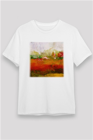 Peyzaj Beyaz Unisex Tişört T-Shirt - TişörtFabrikası