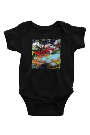 Peyzaj Siyah Bebek Body - Zıbın