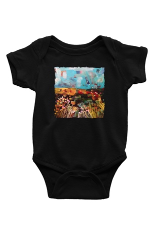 Peyzaj Siyah Bebek Body - Zıbın