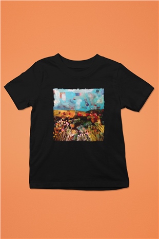 Peyzaj Siyah Unisex Çocuk Tişört
