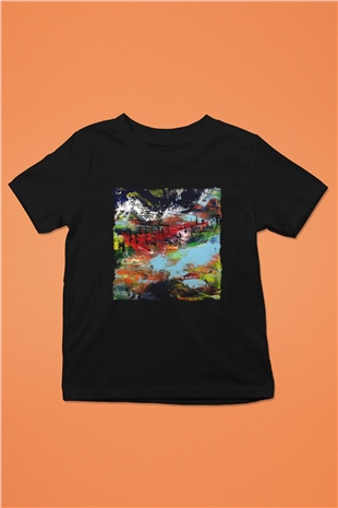 Peyzaj Siyah Unisex Çocuk Tişört