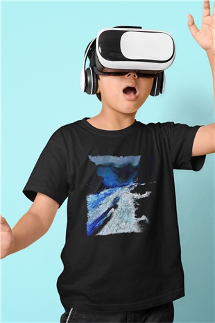 Peyzaj Siyah Unisex Çocuk Tişört