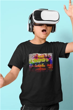 Peyzaj Siyah Unisex Çocuk Tişört