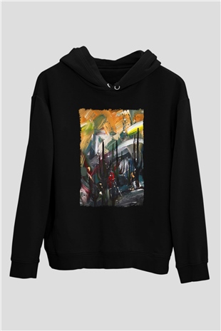 Peyzaj Siyah Unisex Hoodie