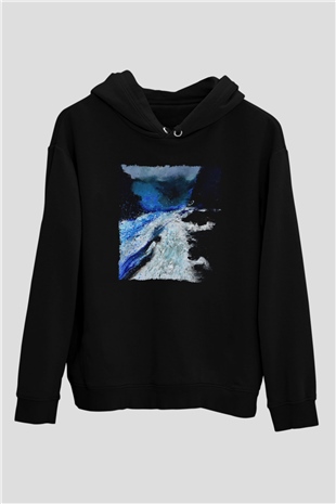 Peyzaj Siyah Unisex Hoodie