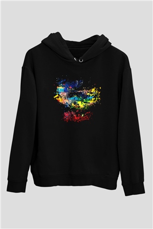 Peyzaj Siyah Unisex Hoodie