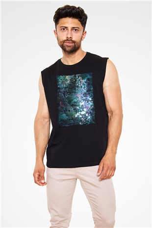 Peyzaj Siyah Unisex Kolsuz Tişört