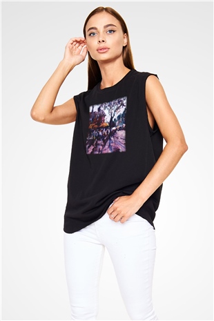 Peyzaj Siyah Unisex Kolsuz Tişört
