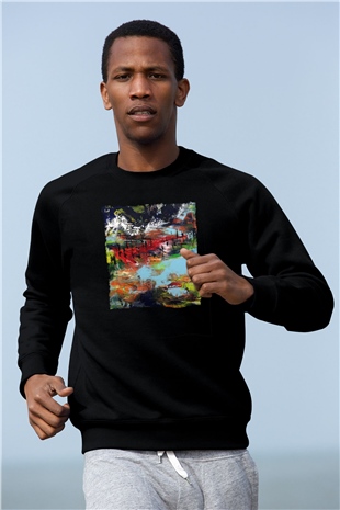 Peyzaj Siyah Unisex Sweatshirt